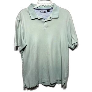 Tasso Elba Polo Teal Blue Short Sleeve Collared Shirt Top Mens size Medium